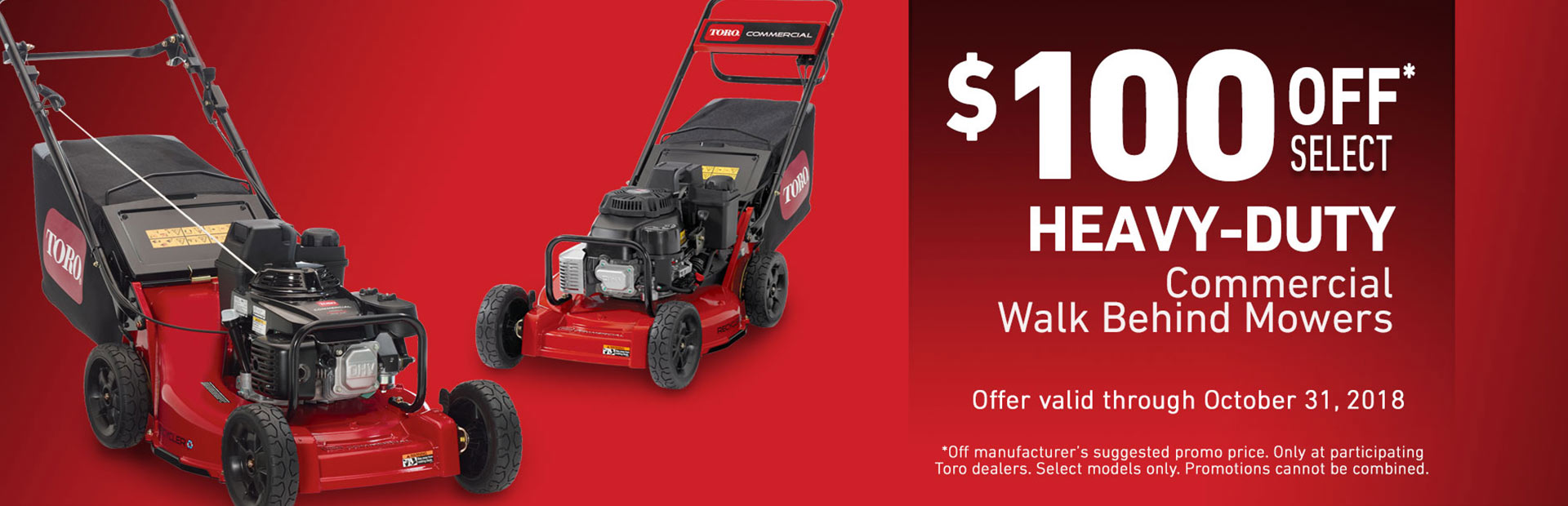 Toro: $100 USD Off Heavy Duty Mowers